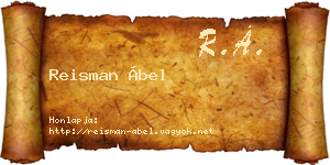 Reisman Ábel névjegykártya